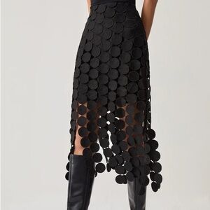 Commense Laser Cut Multi Circle Double Layered Skirt